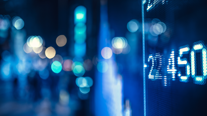 Close-up of blue screen with 22,450 on it