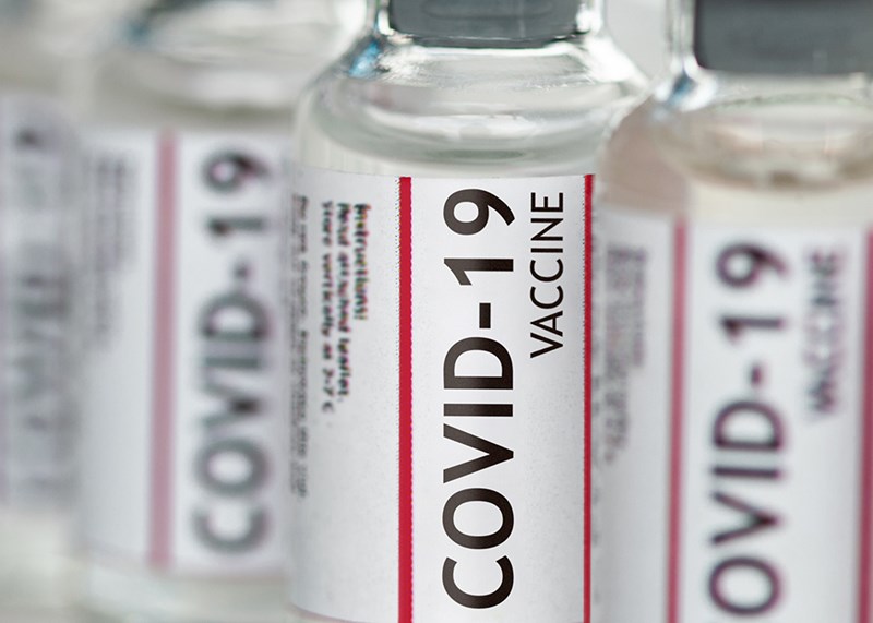 Vials marked COVID-19 Vaccine