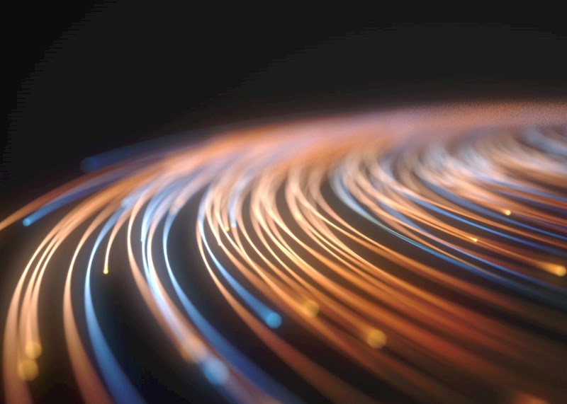 Swirl of digital lines