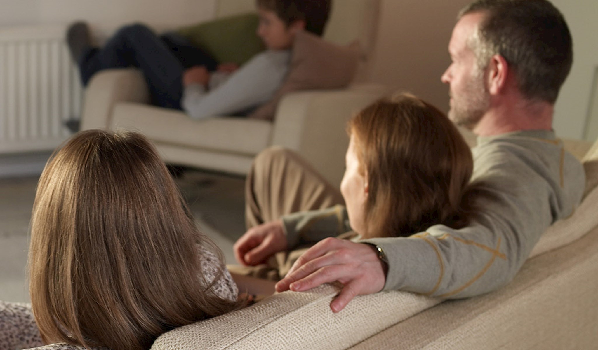 Family watching television