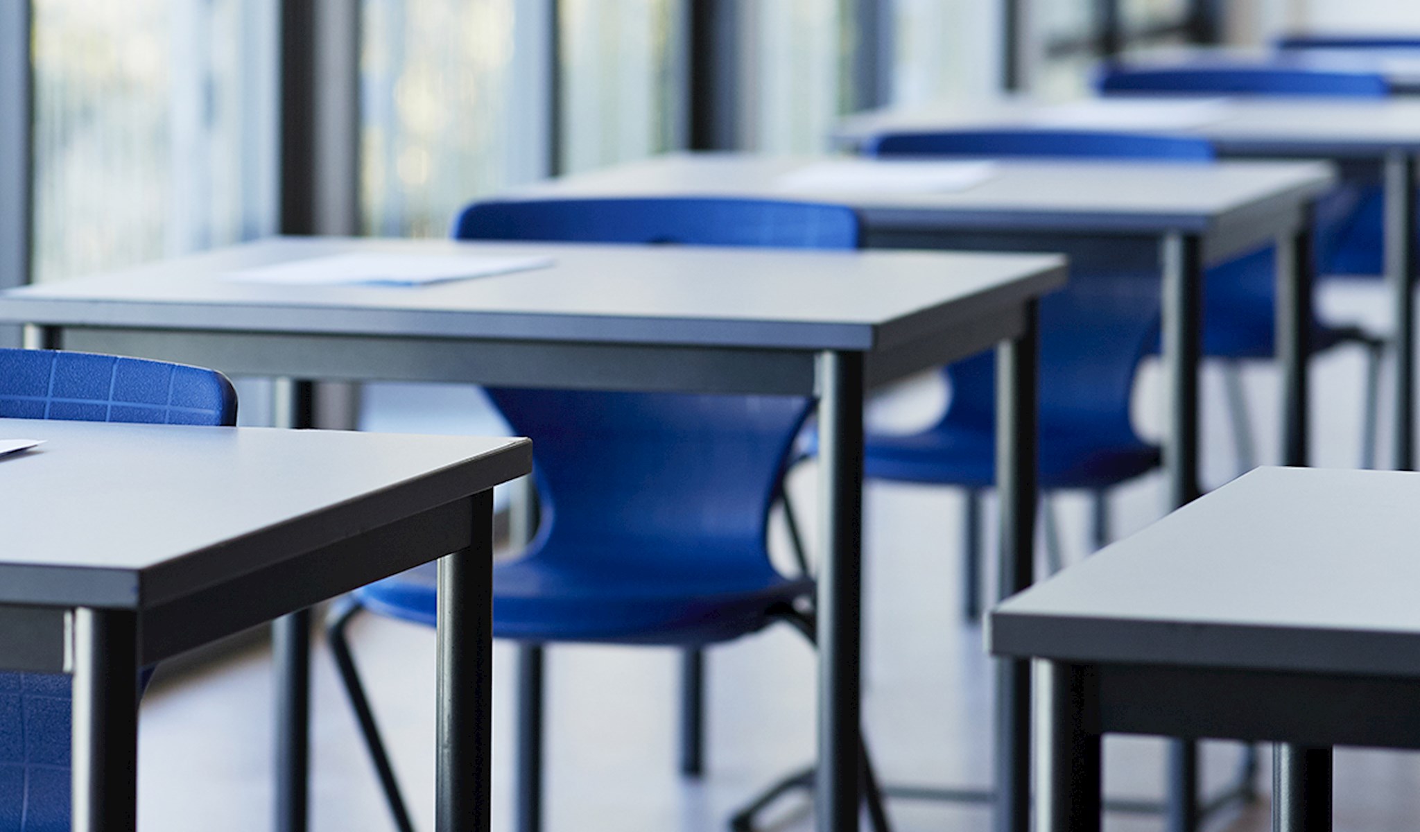 Empty school desks