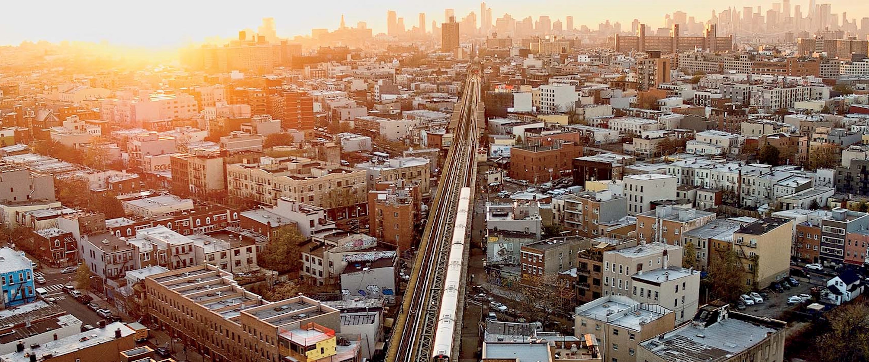Train heading into New York City