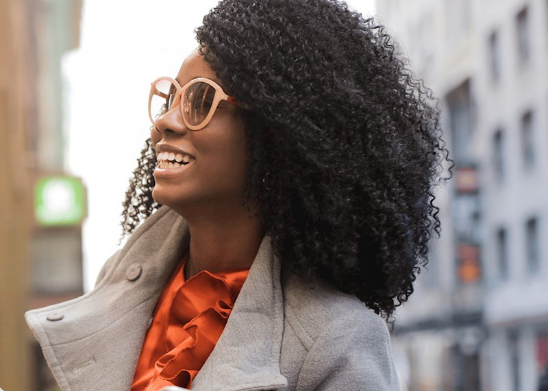 Woman on a city street