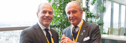 Stewart Licudi, a managing director at William Blair, and Charles Bowman, the Lord Mayor of the City of London