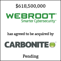 Webroot has agreed to be acquired by Carbonite