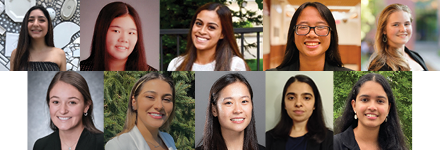 headshots of the interns from Women in Technology Showcase