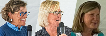 From left, Jamie Fischer, LPGA golf professional, Jane Geddes, former LPGA touring professional, and Laura Linger, managing director with William Blair Private Wealth