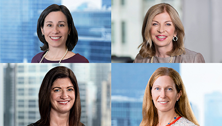 Top row, from left, Jill Arkwright Harvey, Carlette McMullan; bottom row, Sarah Mercurio, Jackie Moss