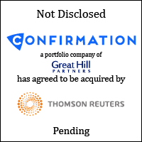 Confirmation, a portfolio company of Great Hill Partners, has agreed to be acquired by Thomson Reuters