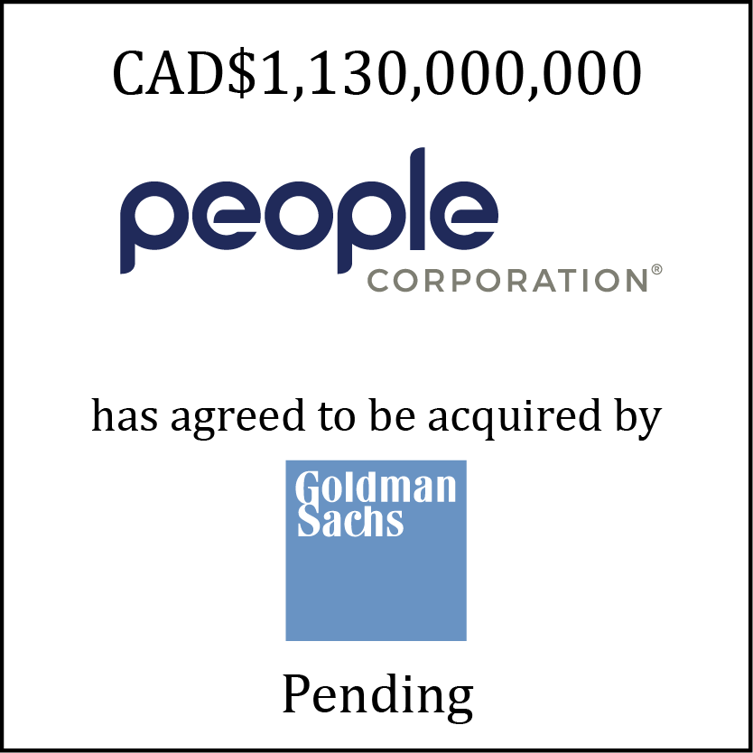 People Corporation (logo) has agreed to be acquired by Goldman Sachs (logo)