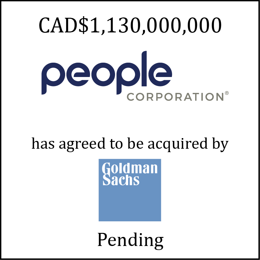 People Corporation Has Agreed To Be Acquired By Goldman Sachs Merchant Banking