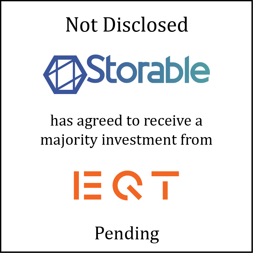 Storable (logo) has agreed to receive a majority investment from EQT (logo)