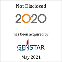 2020 Technologies (logo) Has Been Acquired by Genstar Capital (logo)