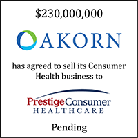 Akorn (logo) has agreed to sell its Consumer Health Business to Prestige Consumer Healthcare (logo)