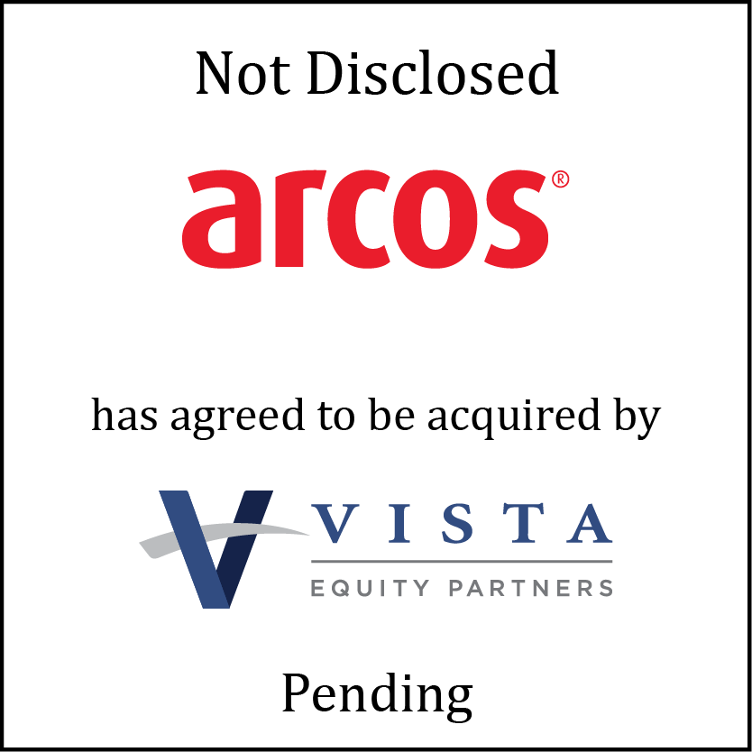 ARCOS (logo) has agreed to be acquired by Vista Equity Partners (logo)