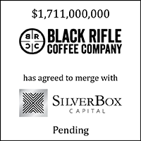 Black Rifle Coffee Company (logo) has agreed to merge with SilverBox Capital (logo)