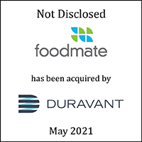 Foodmate (logo) has been acquired by Duravant (logo)