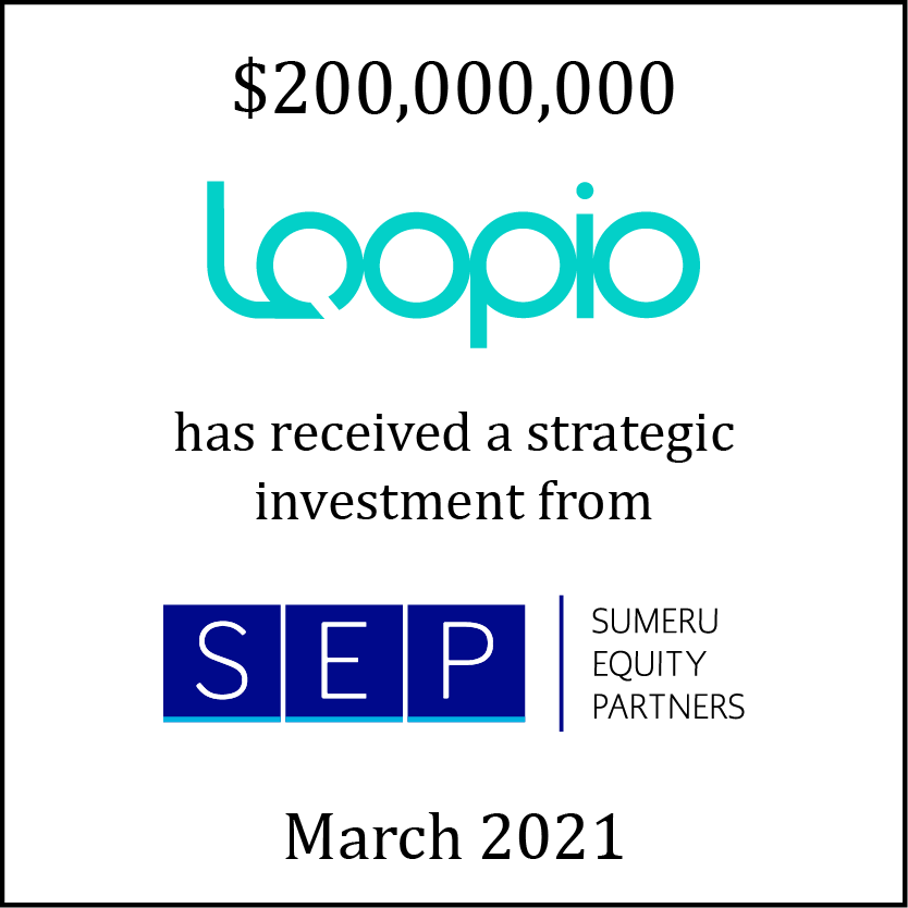 Loopio (logo) has received a strategic investment from SEP (logo)