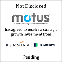 Motus (logo) has Agreed to Receive a Strategic Investment from Permira (logo) and Thoma Bravo (logo)