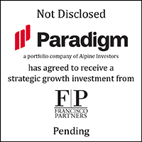 Paradigm (logo) Has Agreed to Receive a Strategic Growth Investment from Francisco Partners (logo)