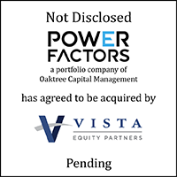 Power Factors (logo) has agreed to be acquired by Vista (logo)