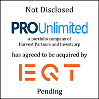 PRO Unlimited (logo), a portfolio company of Harvest Partners and Investcorp, has agreed to be acquired by EQT Partners (logo)