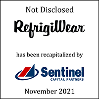 RefrigiWear (logo) Has Been Recapitalized by Sentinel Capital Partners (logo)