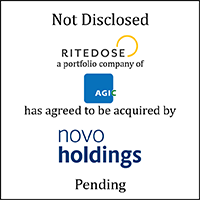 Ritedose (logo), an AGIC Capital and Humanwell portfolio company, Has Been Acquired by Novo Holdings (logo)