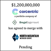 Corcentric and North Mountain Merger Corp. transaction tombstone