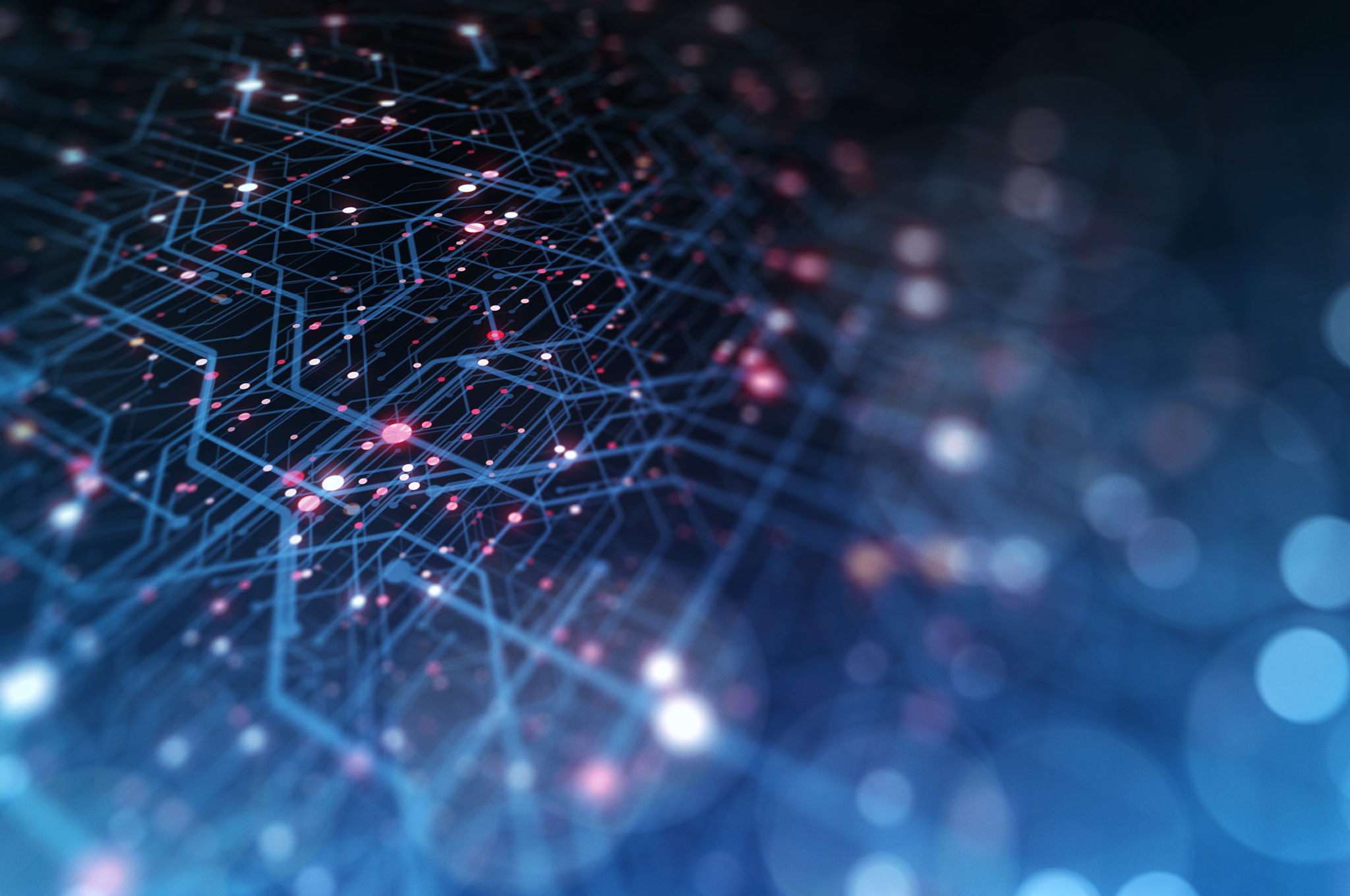 Abstract blue digital lines