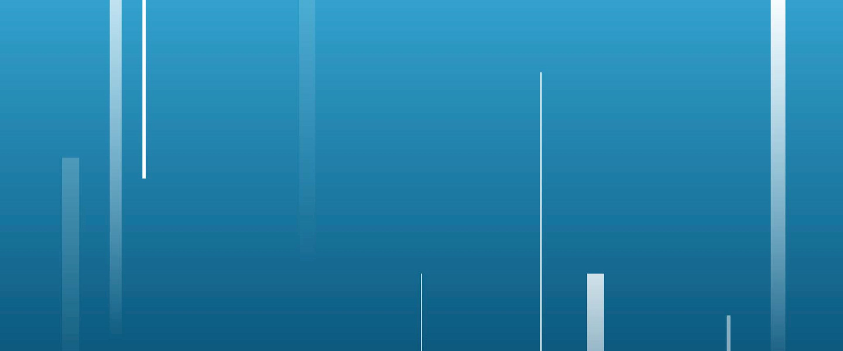 White bars on a blue background