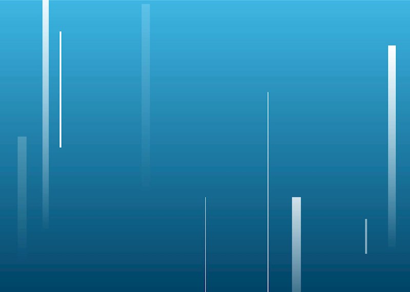 White bars on a blue background