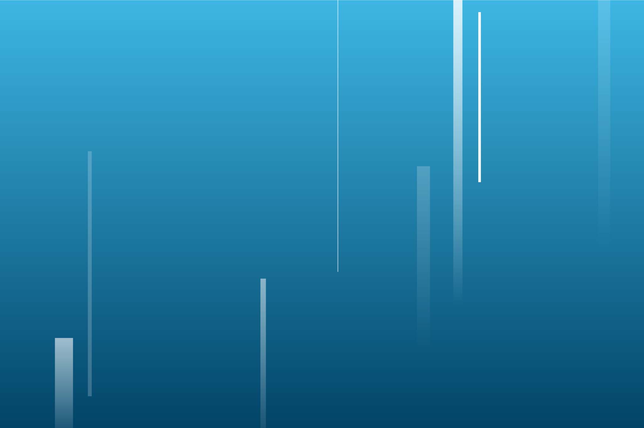 White bars on a blue background