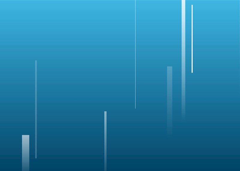 White bars on a blue background