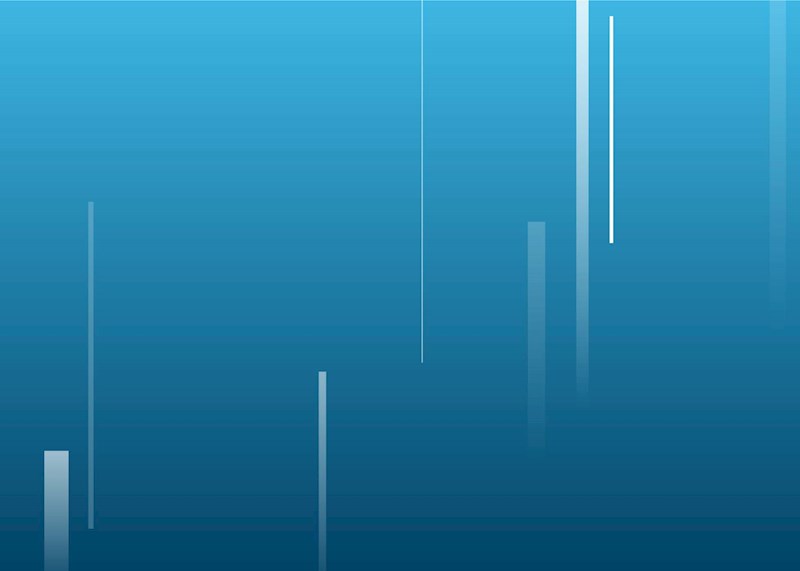 White bars on a blue background