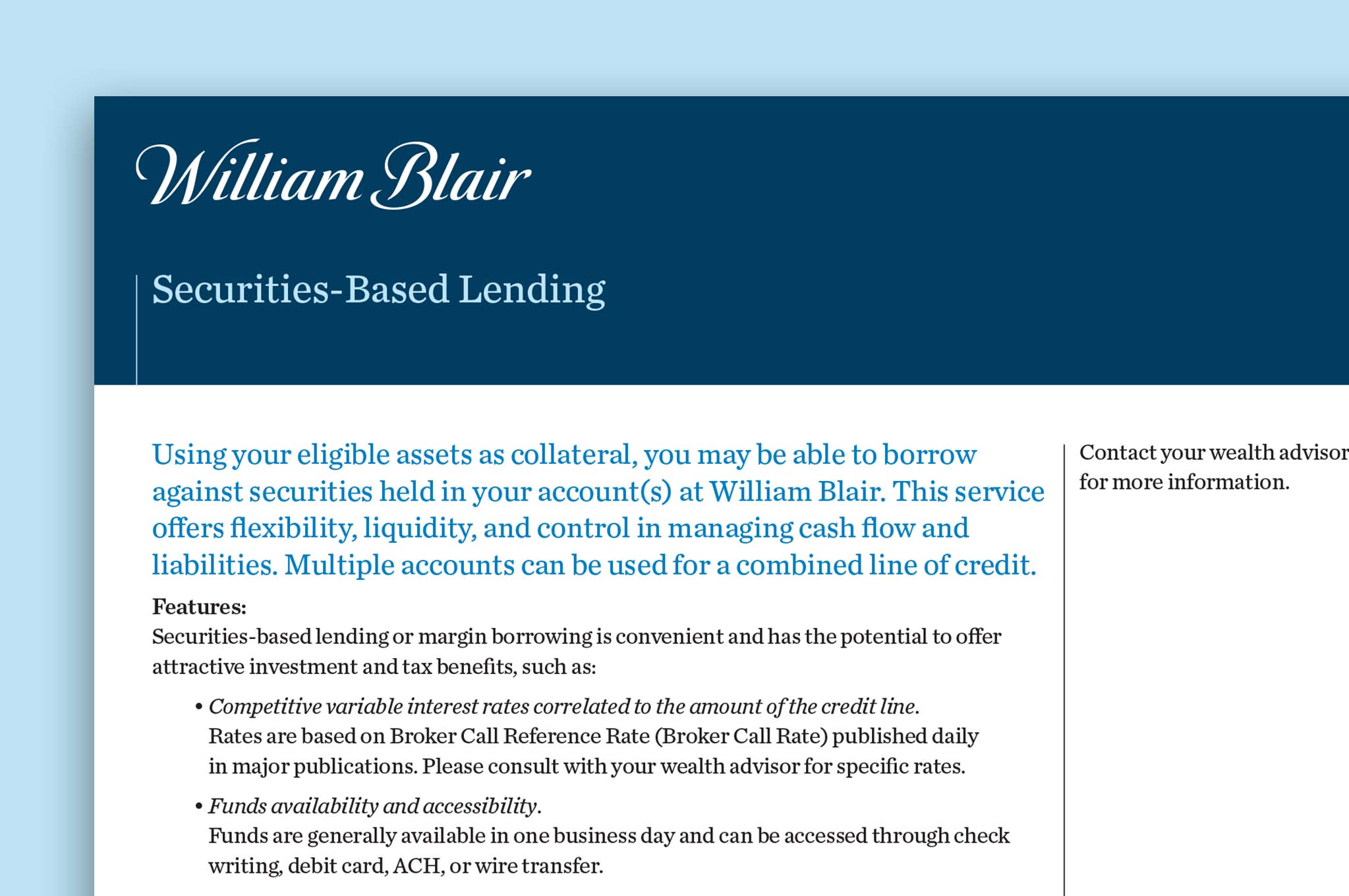 My William Blair William Blair