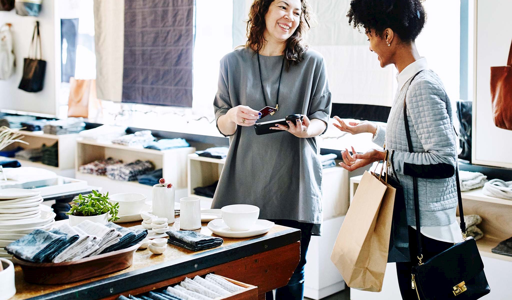 Women in a retail store