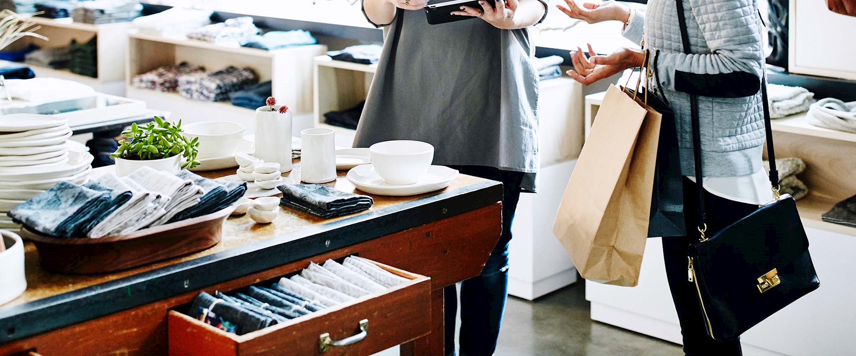 Women in a retail store
