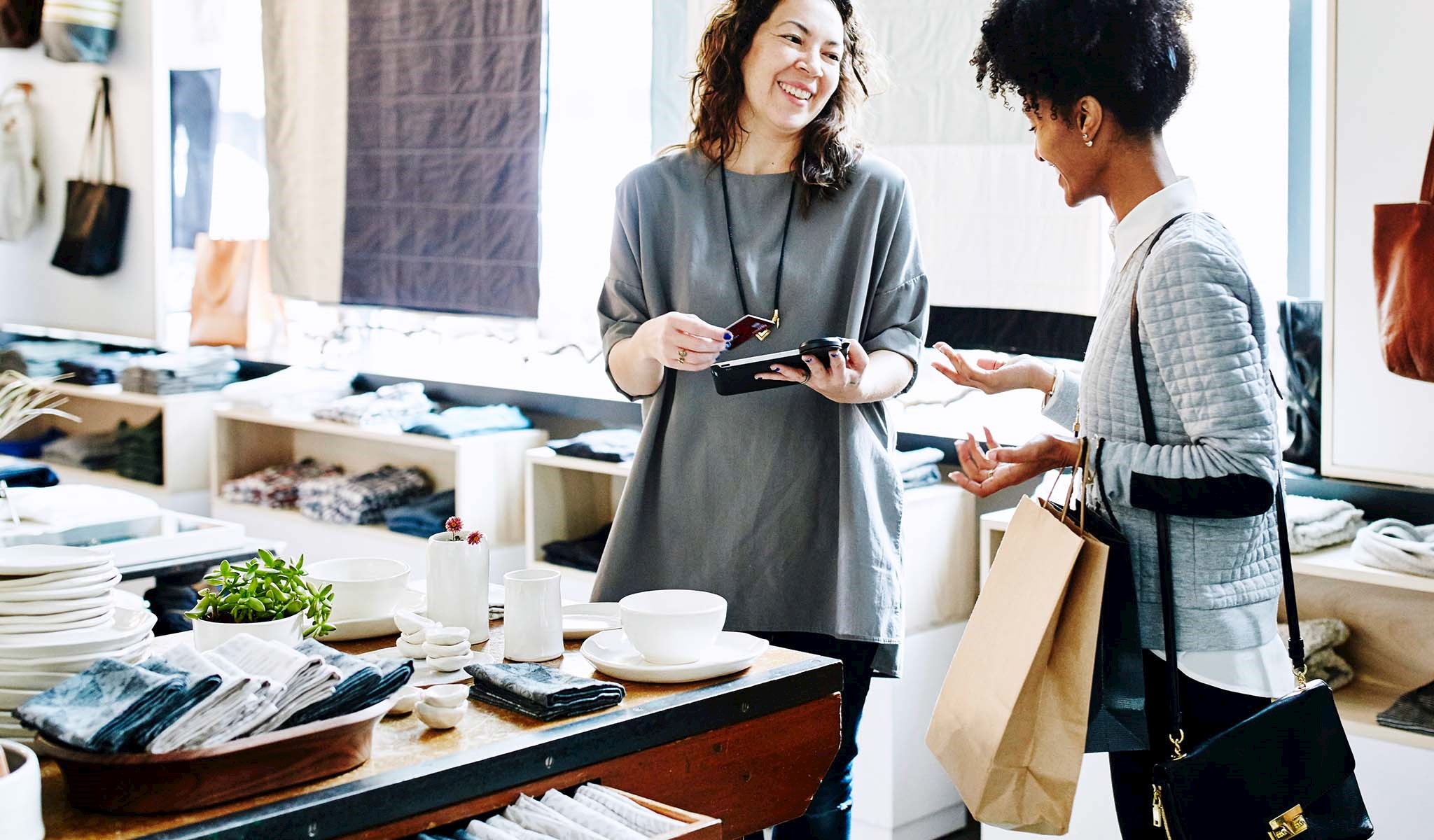 Women in a retail store