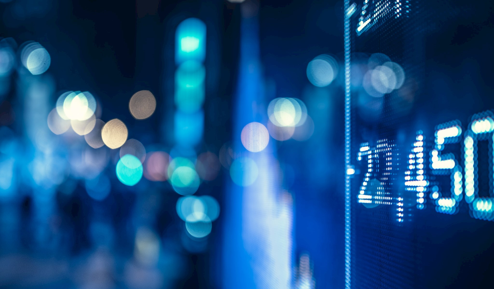 Digital stock ticker screen