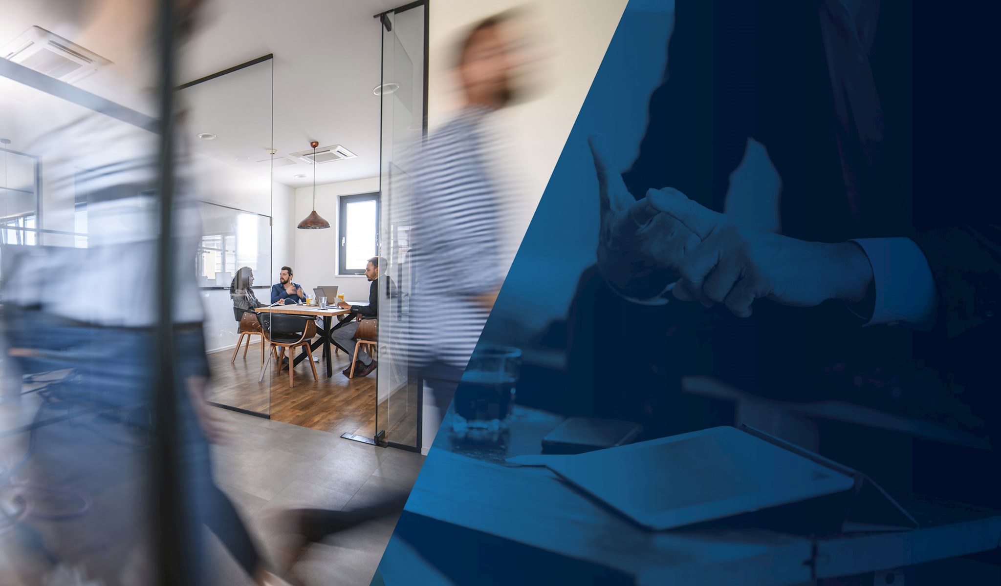 Photos of people in an office setting