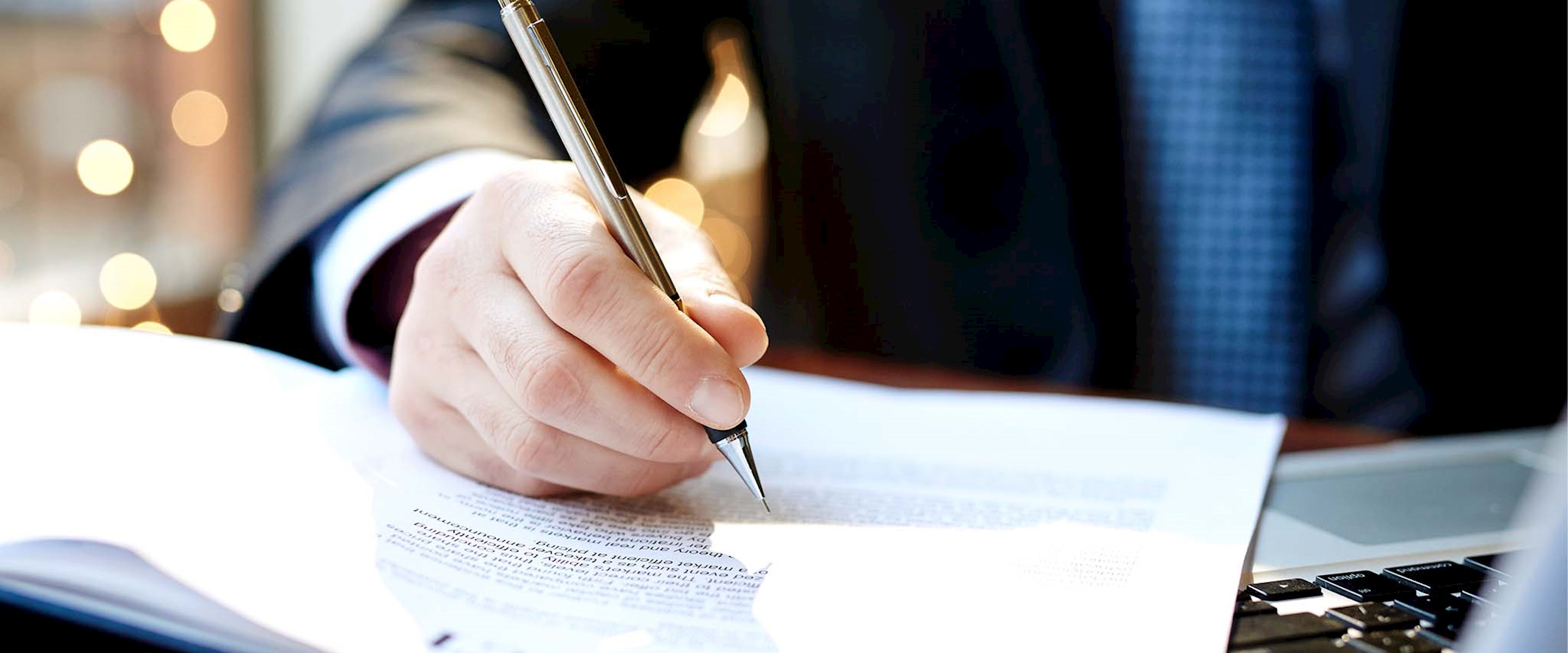 Close up of someone writing