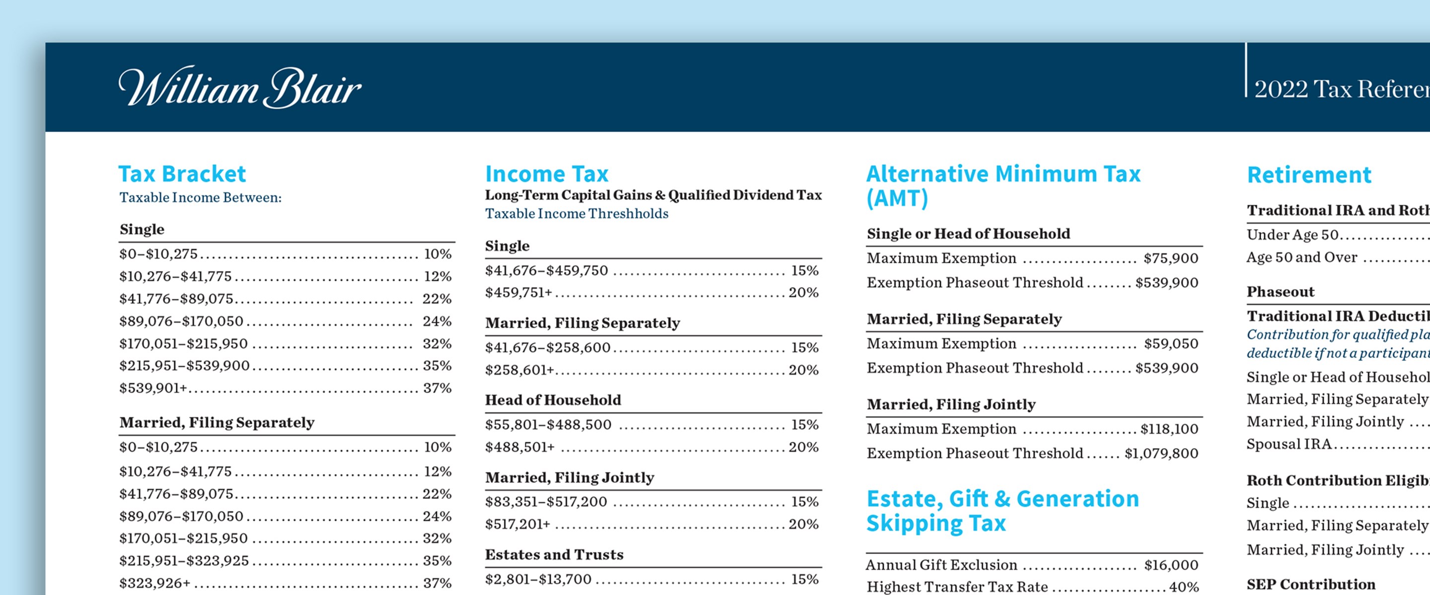 Tax Reference Guide screenshot