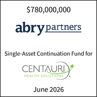 $780,000,000 | Abry Partners (logo), Single Asset Continuation Fund for Centauri (logo) | June 2026