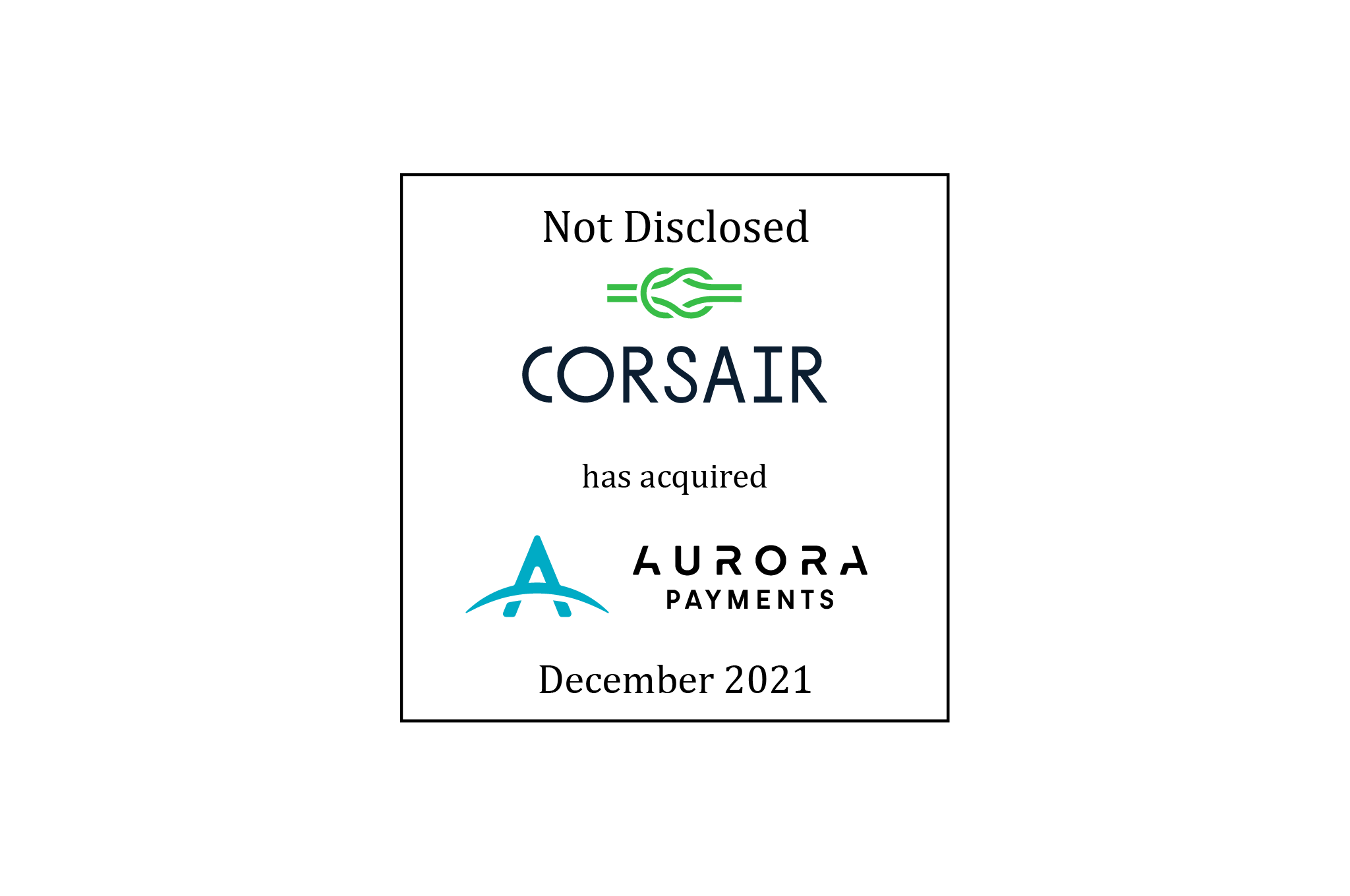 Corsair/Aurora Payments tombstone