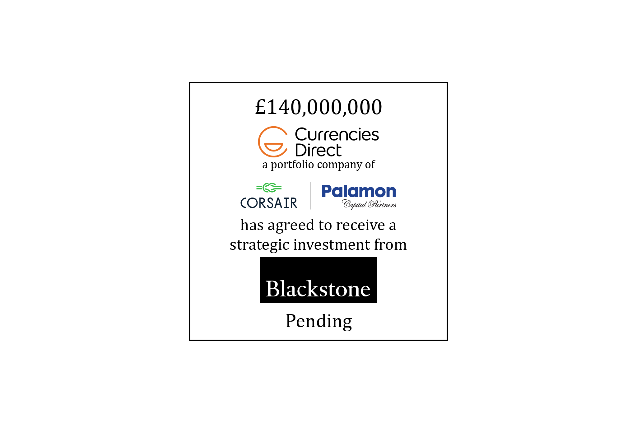 Currencies Direct/Blackstone tombstone
