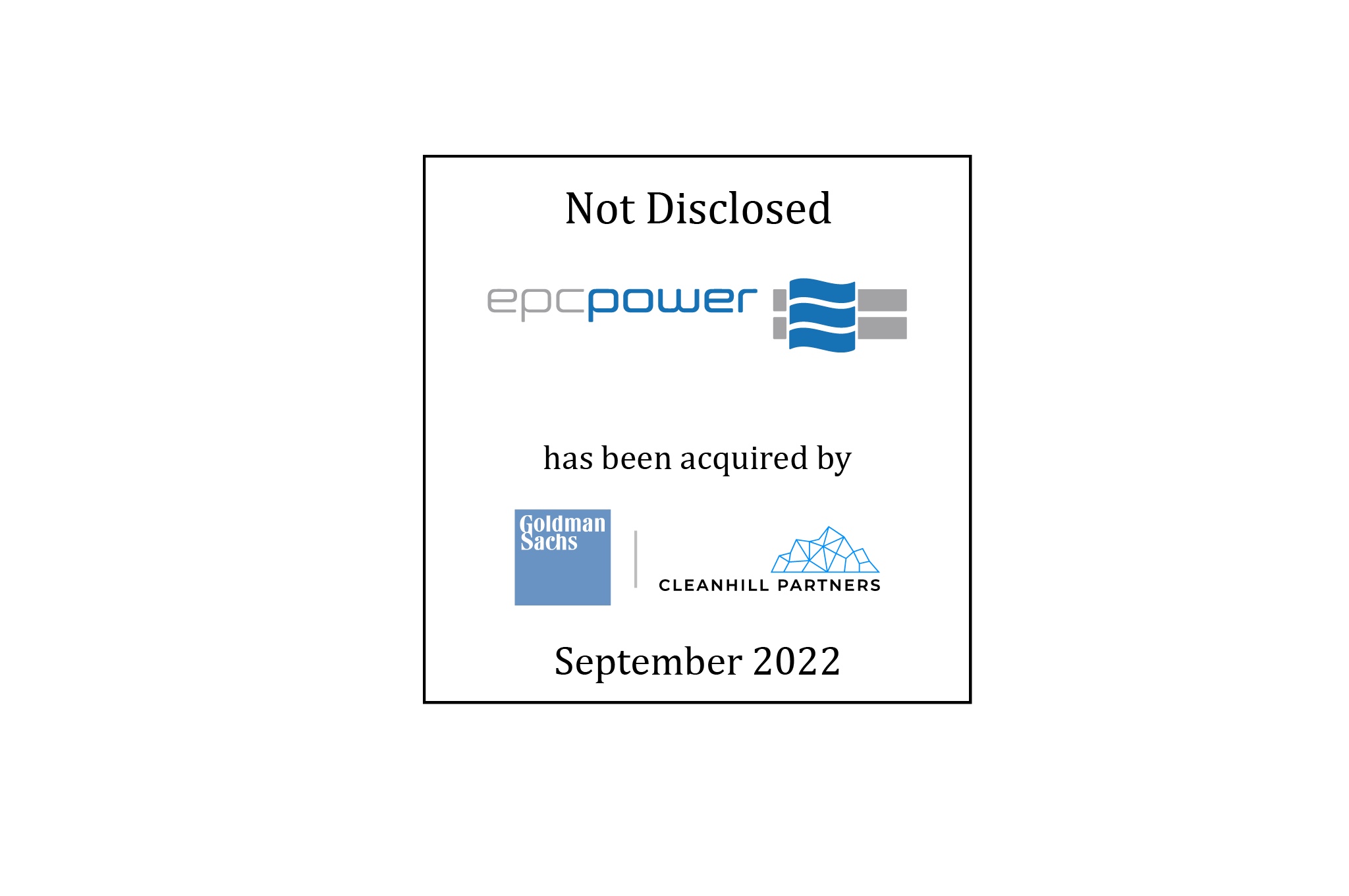 EPCPower has been acquired by Goldman Sachs & Cleanhill Partners