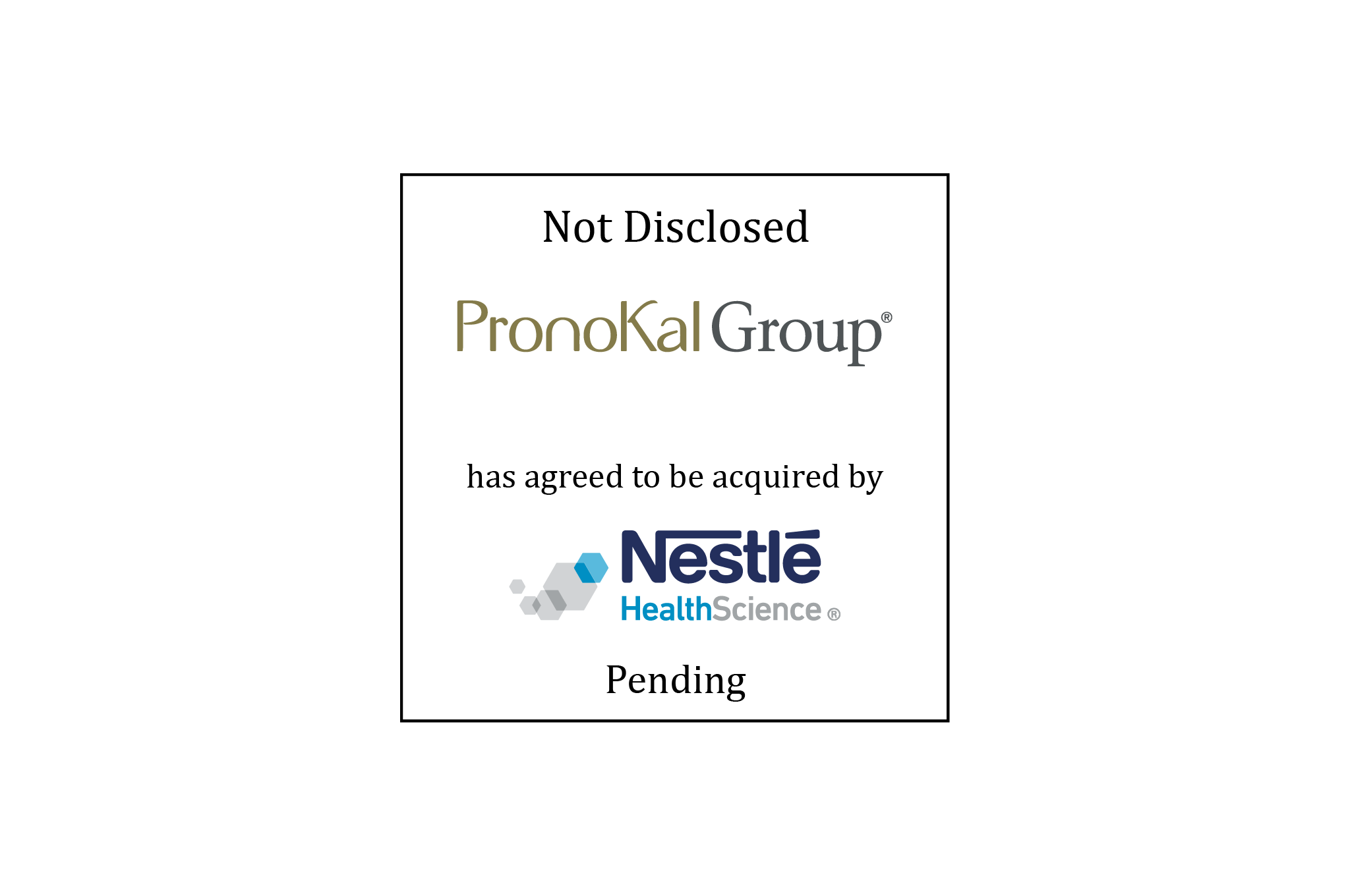 PronoKal Group and Nestlé Health Science tombstone