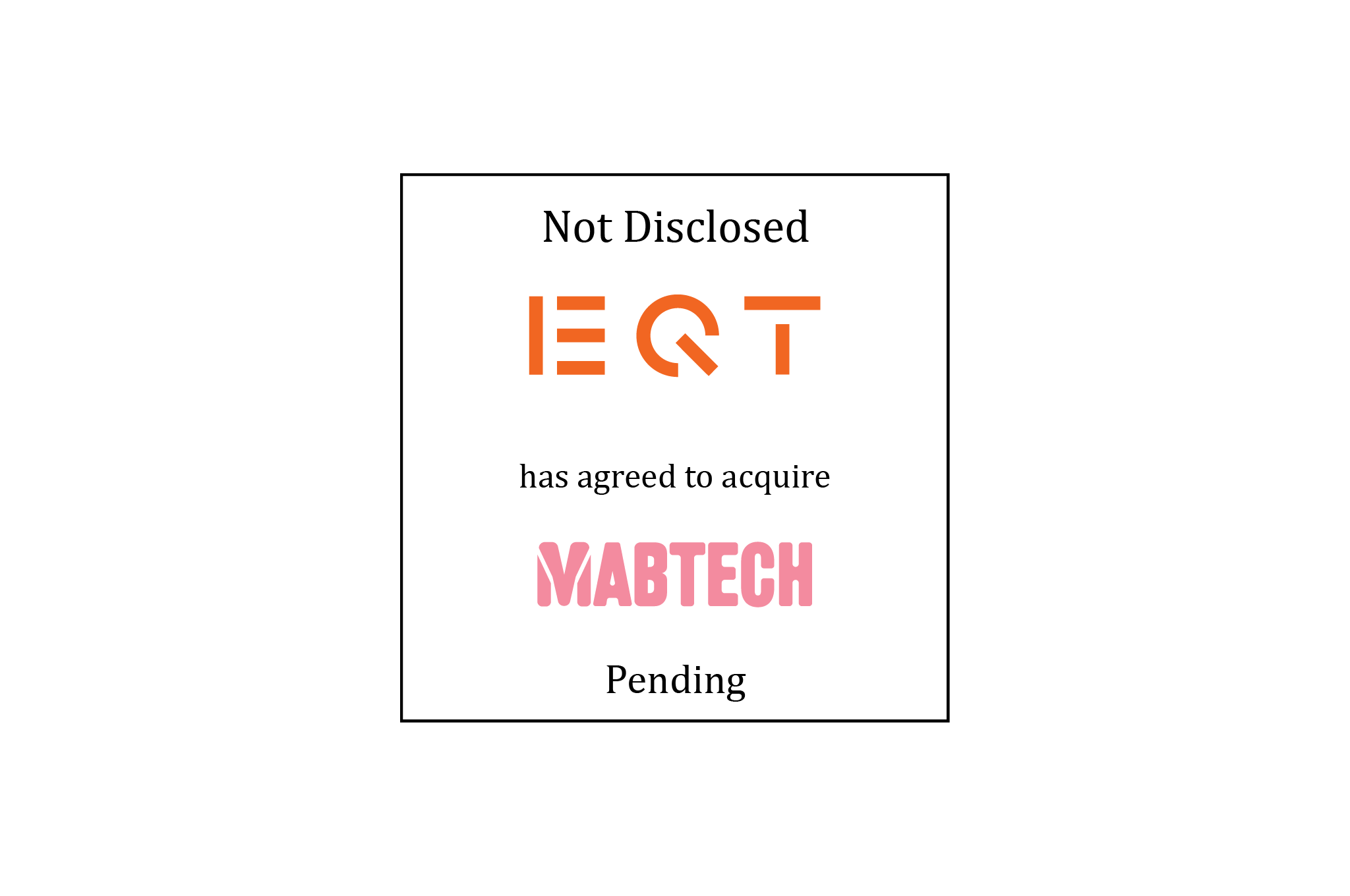 Not Disclosed | EQT (logo) has agreed to acquire Mabech (logo) | Pending