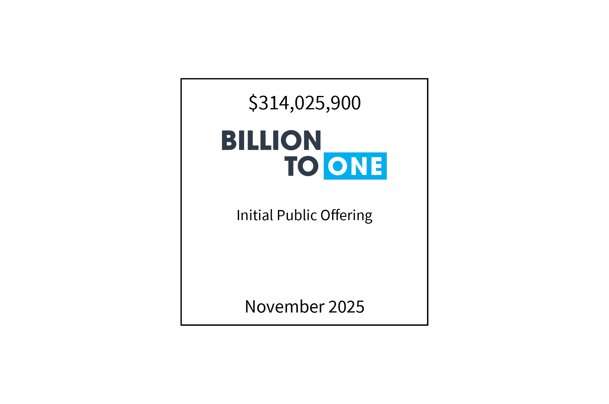$314,025,900 | BillionToOne (logo) Initial Public Offering | November 2025